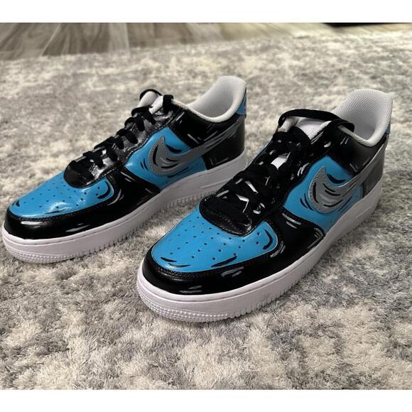 black and blue air force 1 custom